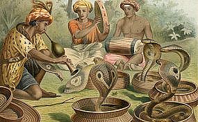  - “Snakecharmers,” a chromolithograph by Alfred Brehm, c.1883